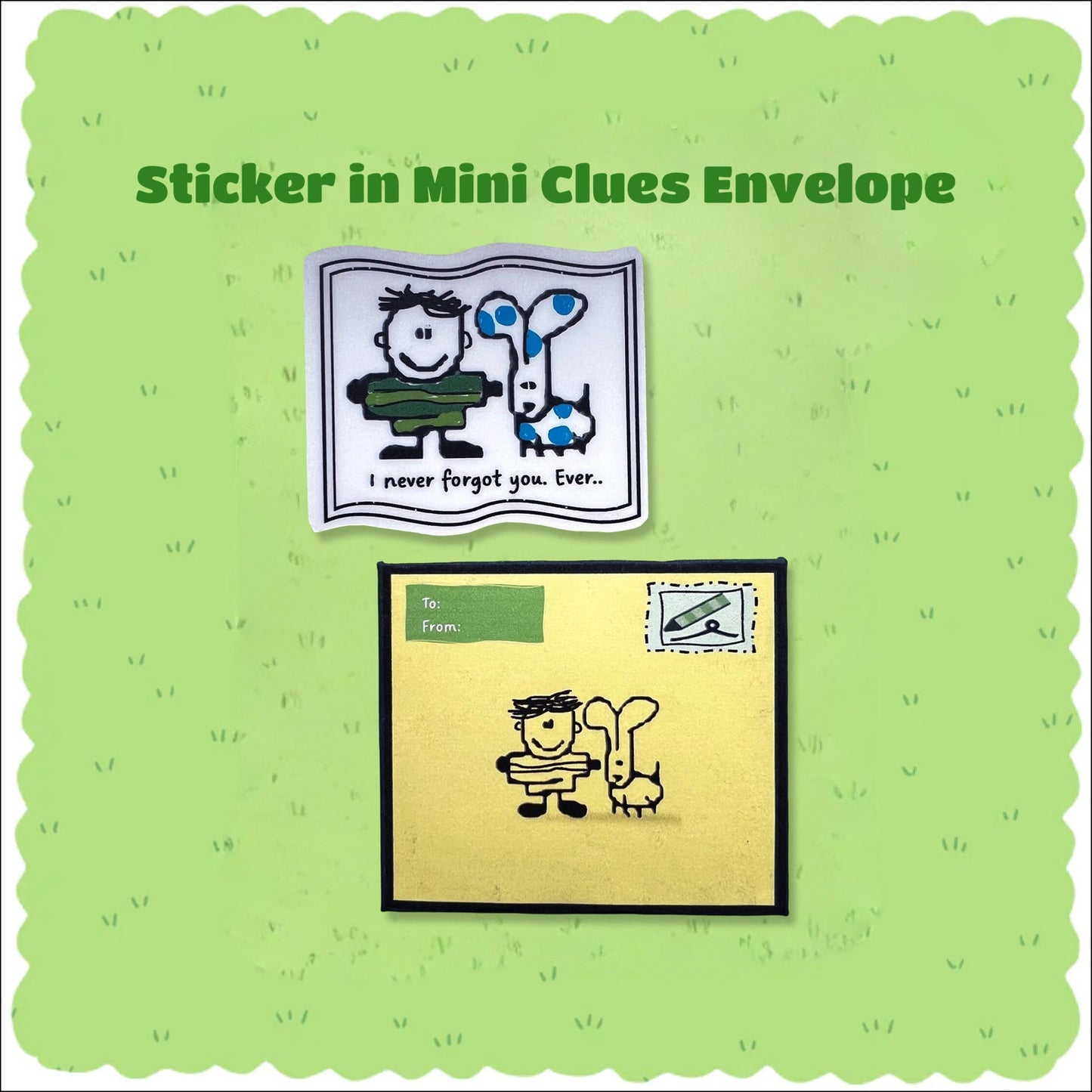 Clues Steve Sticker with Blues Letter Mail Envelope - Never Forgot Blue