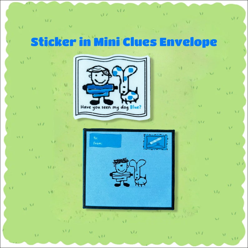 Clues Steve Sticker with Blues Letter Mail Envelope - Seen Blue